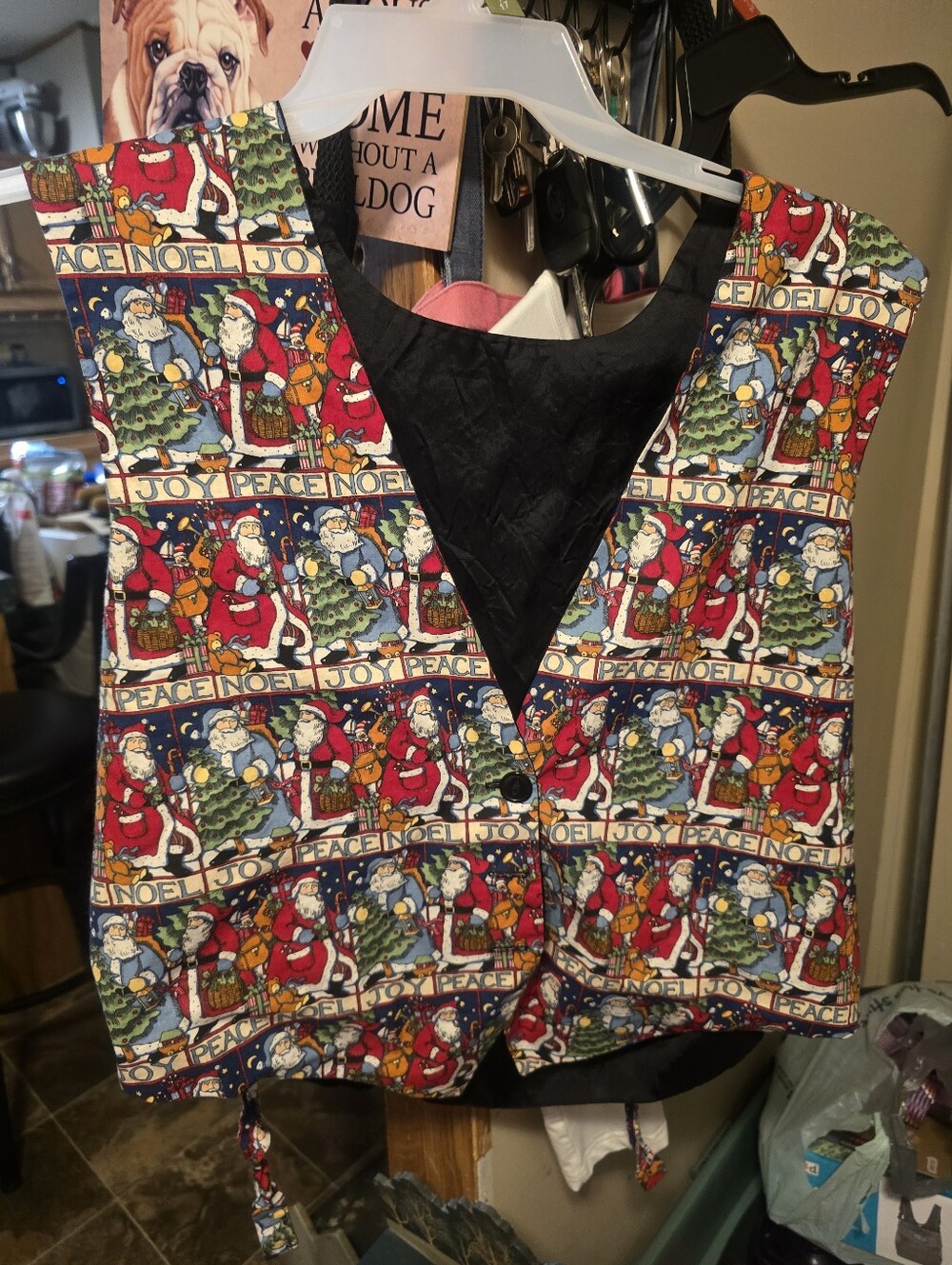 Womens Holiday Santa Vest - Red Multi